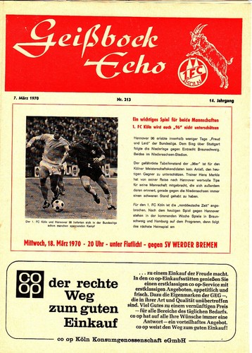 Köln hannover - 07.03.70,